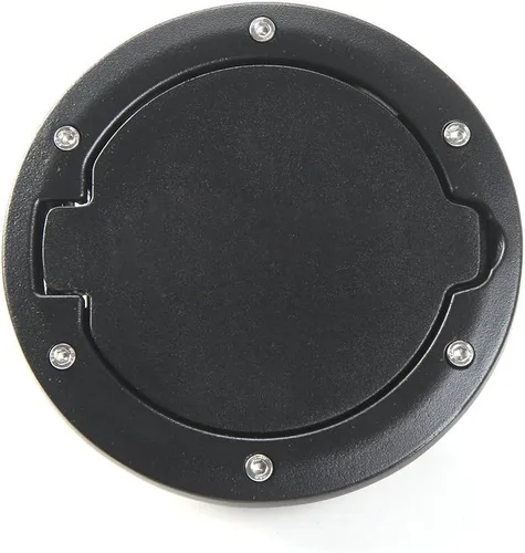 Vista 2 de JeCar Tapa de Combustible de Aluminio Cubierta de Puerta de Llenado para Jeep Wrangler 2007-2018 JK y Unlimited Accesorios (Negro)