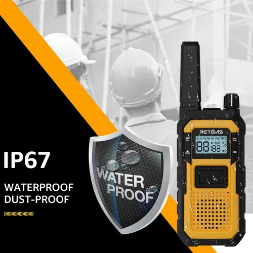 Vista 3 de Retevis RB48 Walkie Talkies Bundle con cable de programación, largo alcance