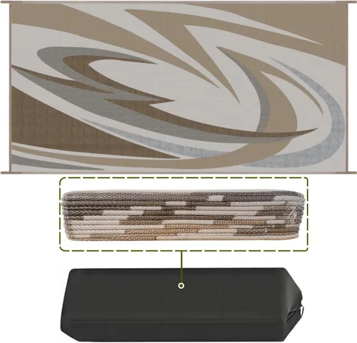 Vista 14 de EEZ RV Products - Esteras reversibles resistentes para exteriores de 9'x12' para RVing/Boondocking