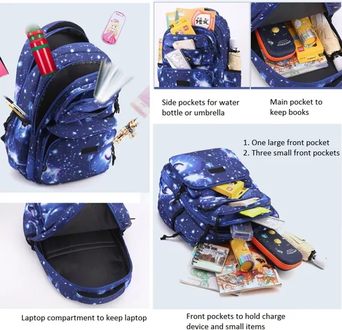 Vista 5 de Mochila escolar con ruedas para niños y niñas, con 6 ruedas, Estilo E 6 Ruedas Rosa, Moderno