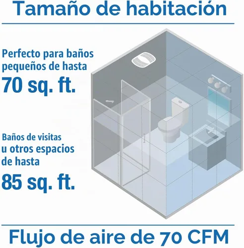 Vista 4 de Air King Extractor de baño, blanco AS70