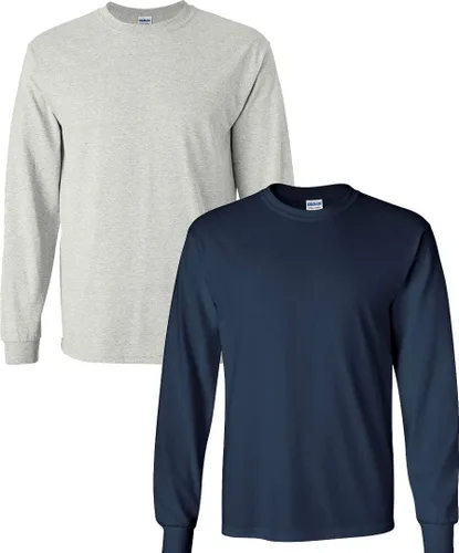 Vista 49 de Gildan - Camiseta de algodón y de manga larga para hombre, modelo G2400 (1) verde irlandés + (1) negro