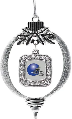Vista 251 de Inspired Silver - Adorno con dije de reina de rodillo - Adornos navideños cuadrados de plata con joyas de circonita cúbica