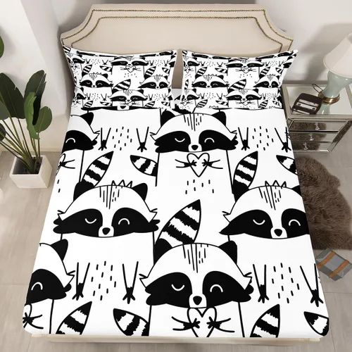 Vista 17 de Erosebridal Juego de ropa de cama de muñeco de nieve, tamaño individual, sábana bajera ajustable de esquí kawaii para árbol de Navidad, para niños