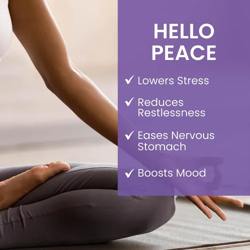 Vista 3 de Himalaya Hello Peace - Suplemento herbario para aliviar el estrés con Ashwagandha y cúrcuma para cortisol normal y apoyo suprarrenal, vegano, sin