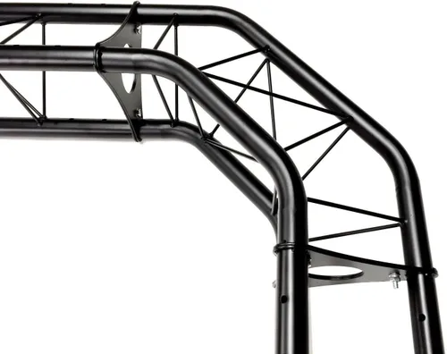 Vista 3 de Kit de arco negro Truss de 8.3 pies de altura, sistema de iluminación portátil para DJ, arco de metal. Capacidad de hasta 660 libras. Configuración