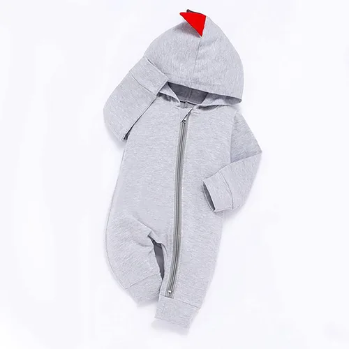 Vista 2 de Niño Bebé Escalada Mameluco Sudadera Capucha Cremallera Manga Larga Monos Niñas Niño Dinosaurio Mamelucos General