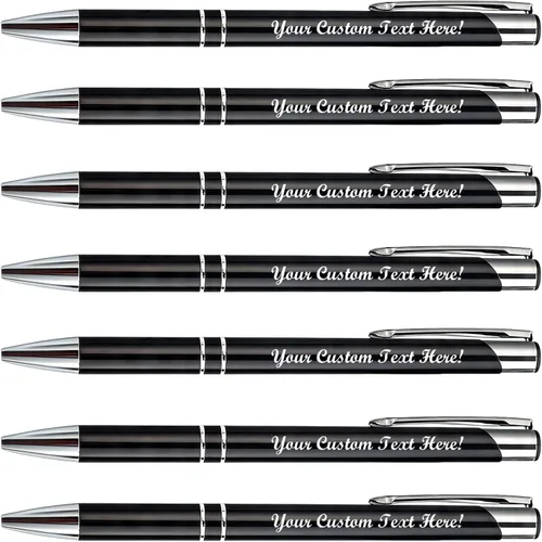 Vista 12 de Bolígrafo personalizado de tinta negra para eventos, ferias comerciales, paquete de 50 Verde