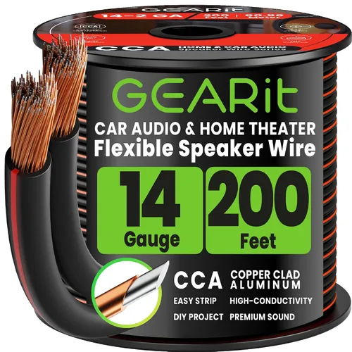 Vista 20 de GEARit - Cable de altavoz de calibre 14 de 20 pies, cable de altavoz 14/2 Negro