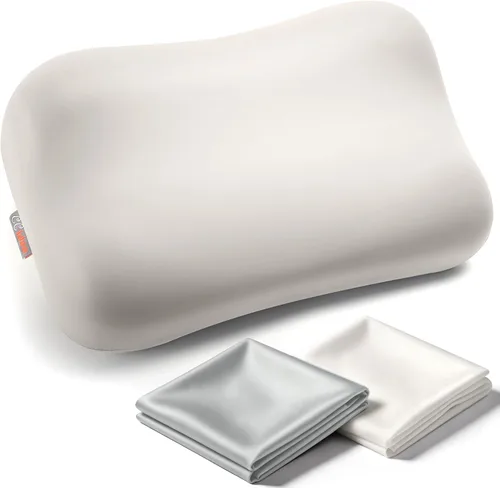 Vista 6 de CCidea Almohada cervical para el cuello para aliviar el dolor de cuello, almohada de espuma viscoelástica 80D similar a una nube, 9 canales