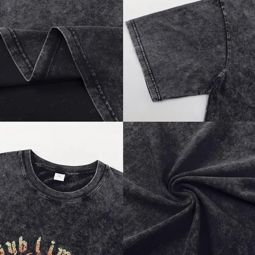 Vista 6 de Camisetas de gran tamaño con estampado de letras con estampado de sol, vintage, moderna, estética, para mujer