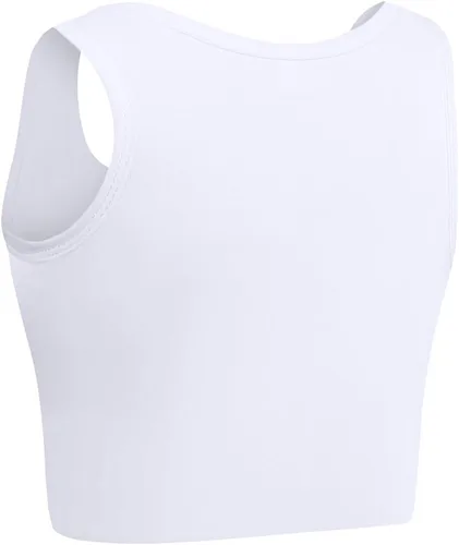 Vista 2 de XUJI - Camiseta compresora sin mangas de algodón transpirable para mujer, con banda elástica y colores (M-6XL)