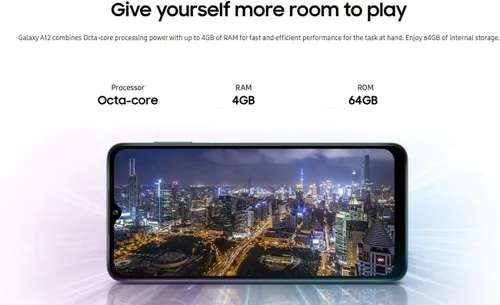 Vista 7 de Samsung Galaxy A12, 32GB, negro - Bloqueado a AT&T (renovado)
