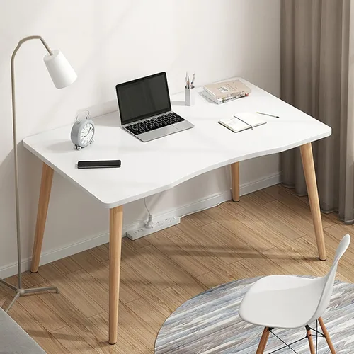 Vista 4 de Escritorio de computadora de 27 pulgadas, diseño ergonómico moderno, escritorio de oficina, mesa de computadora, placa gruesa, escritorio