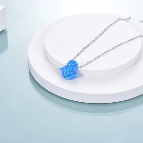 Vista 2 de MONGAS Collares de pingüino de ópalo creado de plata de ley 925, joyería de pingüino para mujer, Metal, no conocido