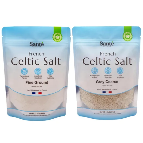 Vista 9 de Sante Naturelle Sal Celtica Grisa Gruesa - 1.1 lb (18 oz) Sal marina francesa sin refinar orgánica, rica en más de 82 minerales, 100% natural