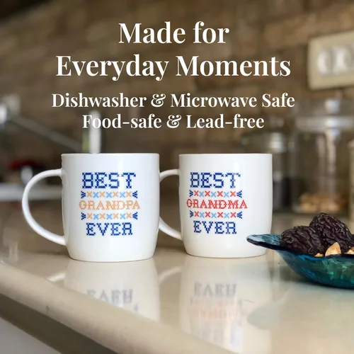 Vista 4 de Triple Gifffted Worlds Best Grandparents - Tazas de café para abuela y abuelo, ideas de regalos de nietos, nietos, nuevo anuncio de abuelos por