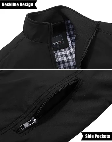 Vista 5 de jacket Autumn Jacket Men's Jacket Transition Jacket Stand-up Collar Light Jacket Winter Jacket Bomber Jacket Men's Windbreaker Autumn Coat Zipper