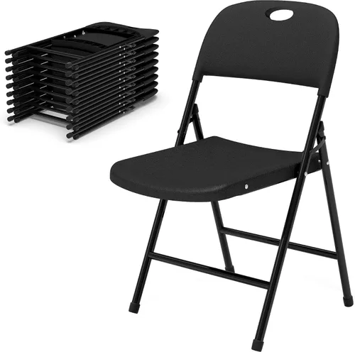 Vista 9 de Sillas plegables, silla plegable de plástico, sillas plegables de metal resistente de plástico para exteriores, asiento comercial plegable