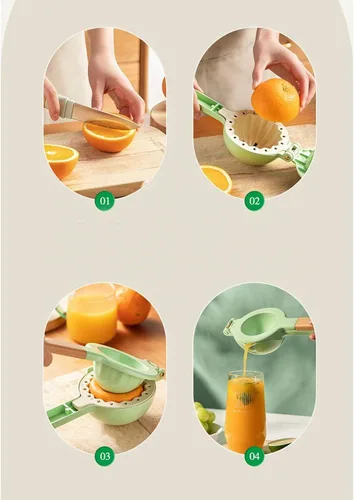 Vista 6 de Exprimidor de cítricos, Exprimidor manual de metal Exprimidor de limón con mango de madera, Exprimidor de cítricos de mano Herramienta de cocina