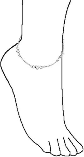 Vista 4 de Multi Flat Puff Station Dangle Hearts Charm Anklet Ankle Bracelet For Women Teen Beaded Ball Figaro Chain Rose 14K Yellow Gold Vermeil .925 Sterling