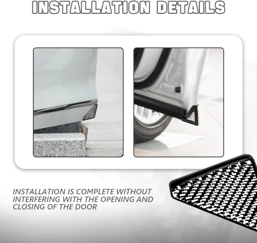 Vista 5 de 2 protectores de esquina de puerta de automóvil, protectores de borde de puerta delantera de fibra de carbono, protector de borde de puerta