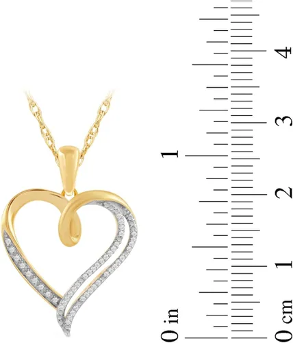 Vista 4 de Tienda Essentials Sterling Silver Diamond Heart Pendant Necklace (previously Tienda Collection)