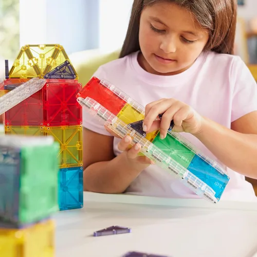 Vista 5 de MAGNA-TILES Rail Racers Rail Pack - Juego de construcción magnética de 8 piezas, la marca original de construcción magnética