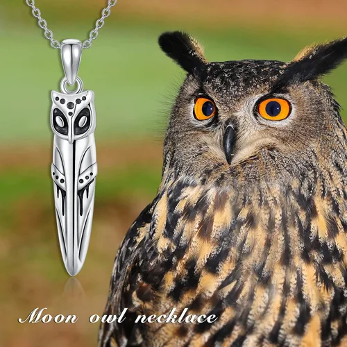 Vista 5 de ONEFINITY Owl Necklace 925 Sterling Silver Owl Pendant Oxidized Vintage Owl Jewelry Christmas Gifts for Women Mom Wife