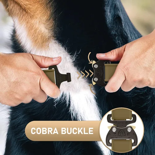 Vista 5 de Biothane - Collar de perro con hebilla de cobra, fabricado en Estados Unidos, etiqueta de identificación con código QR incluida, collares de perro