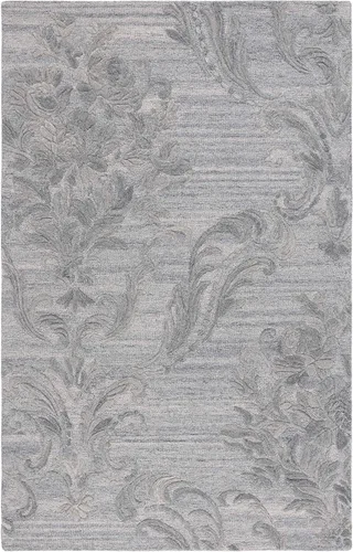 Vista 3 de SAFAVIEH Jardin Collection - Alfombra de área de 5 x 8 pies, gris, lana hecha a mano, ideal para zonas de alto tráfico en sala de estar, dormitorio