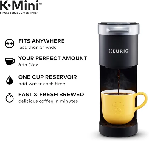 Vista 3 de Keurig K-Mini - Cafetera de servicio individual, color negro y kit de mantenimiento de cafetera K-Duo para cuidado de 3 meses