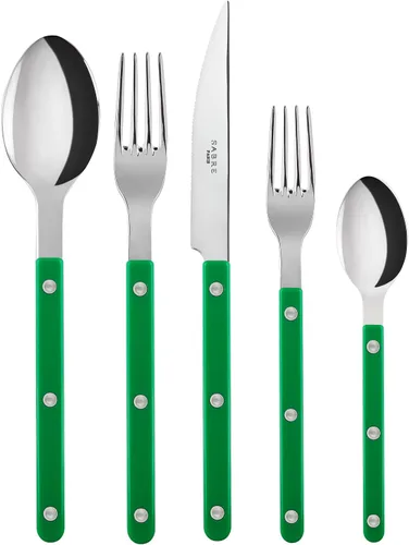 Vista 10 de SABRE PARIS - Juego de cubiertos de 5 piezas - Colección Bistrot - Cuchillo, tenedor, cuchara de sopa, cucharadita y tenedor de postre - Acero