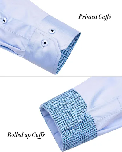 Vista 5 de J.VER Camisa de vestir elástica de manga larga casual para hombre, sin arrugas, ajuste regular, con botones