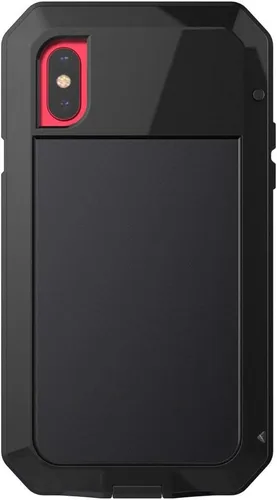 Vista 3 de Funda protectora de cuerpo completo 360 para iPhone Xs, resistente a los golpes, funda de metal de aluminio con protector de pantalla integrado