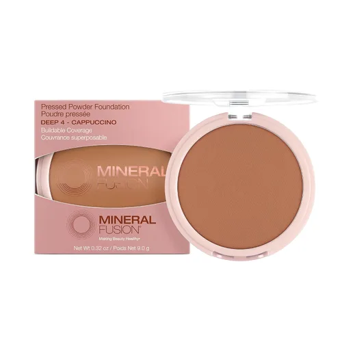 Vista 33 de Mineral Fusion Base de maquillaje en polvo prensado, polvo facial con acabado mate para piel clara con subtonos rosa/rojo, maquillaje natural
