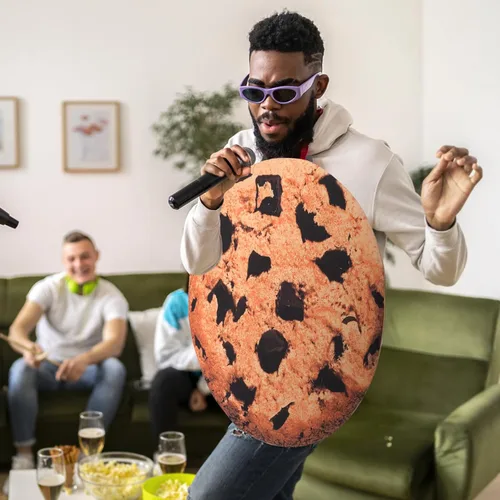 Vista 4 de Gadpiparty Dress Up America - Disfraz de galletas con chispas de chocolate, divertido disfraz de Halloween para niños pequeños, adultos, mujeres