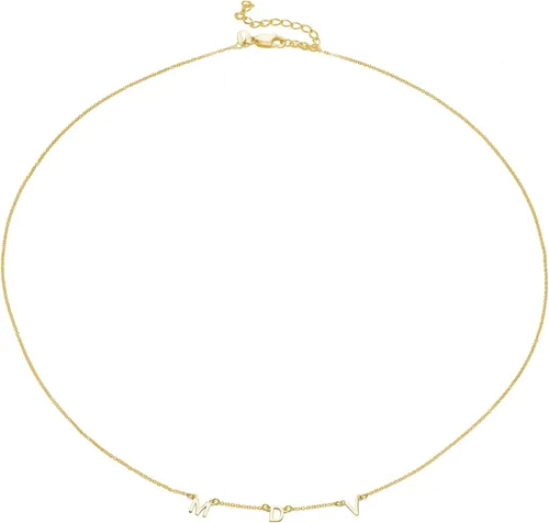 Vista 2 de Oak&Luna - Collar personalizado con inicial INEZ con hasta 8 iniciales, con o sin diamante, plata, chapado en oro, chapado en oro rosa, vermeil, oro