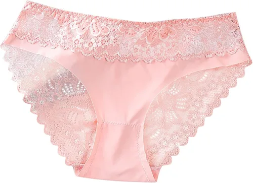 Vista 3 de U1S1 Bragas de encaje floral sexy con espalda en V cruzada talle medio