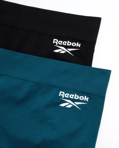 Vista 2 de Reebok Ropa interior para mujer, pantalones cortos sin costuras de longitud media (paquete de 2)