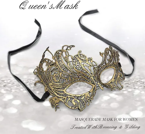Vista 2 de Máscara de ojos de encaje para mujer, carnaval veneciano, máscara de fiesta de Halloween