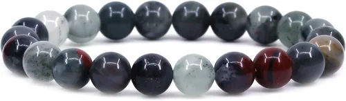 Vista 9 de Amandastone Pulsera elástica de cuentas redondas de 0.315 in con piedras preciosas naturales de 7 pulgadas