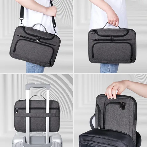Vista 4 de BERTASCHE Funda para laptop de 12.3-13 pulgadas compatible con MacBook Air 13/Pro 13, Surface Pro 11/10/9/8/7/6/5/4, iPad Pro/Air de 13 pulgadas Gris