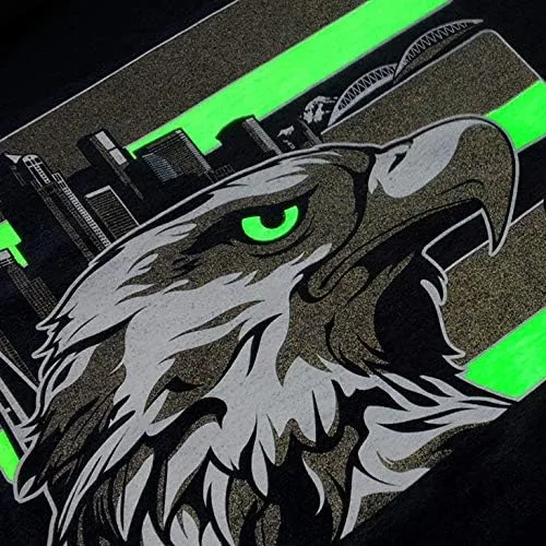 Vista 2 de SafetyShirtz Seattle - Camiseta de seguridad azul marinoverde, Azul marino, verde.