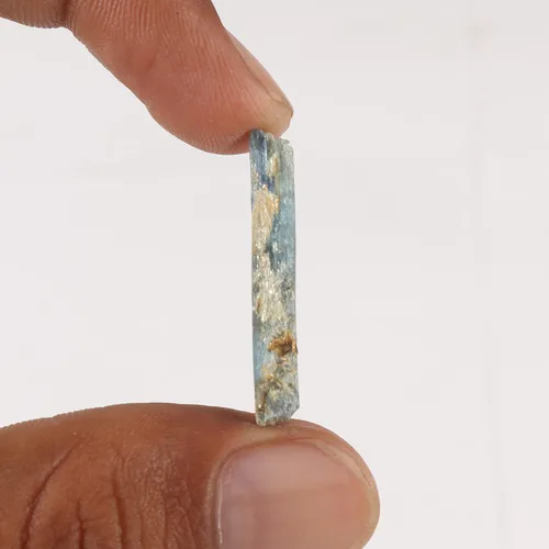 Vista 10 de GEMHUB Lápiz de cianita áspero pequeño con cristal curativo de cianita azul áspero suelto, tamaño pequeño, 9.7