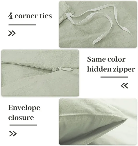 Vista 61 de NEXHOME PRO Funda de edredón Twin XL 100% algodón lavado, transpirable, duradera, texturizada, similar al lino, juego de ropa de cama para el hogar