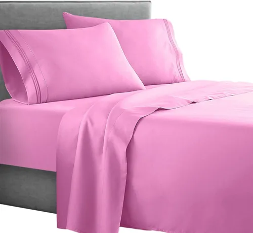 Vista 20 de Juego de sábanas para dormitorio de 4 piezas, colección 1500 Clara Clark.