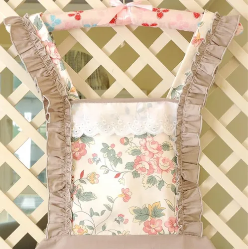 Vista 2 de CRB Fashion Delantal para mujeres para cocinar y hornear Delantales de chef de cocina para damas, mujer, con bolsillo, Hojas Azul Marino