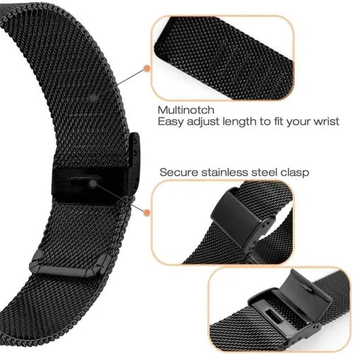 Vista 2 de FitTurn Correa de metal compatible con Motorola Moto Watch 120, correa de repuesto de acero inoxidable de liberación rápida para Motorola Moto Watch