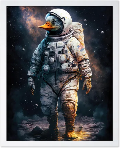 Vista 43 de Poster Master Póster vintage de animales – Impresión retro divertida – Regalo para artista, amigo – Oso Grizzly en traje espacial, astronauta, luna